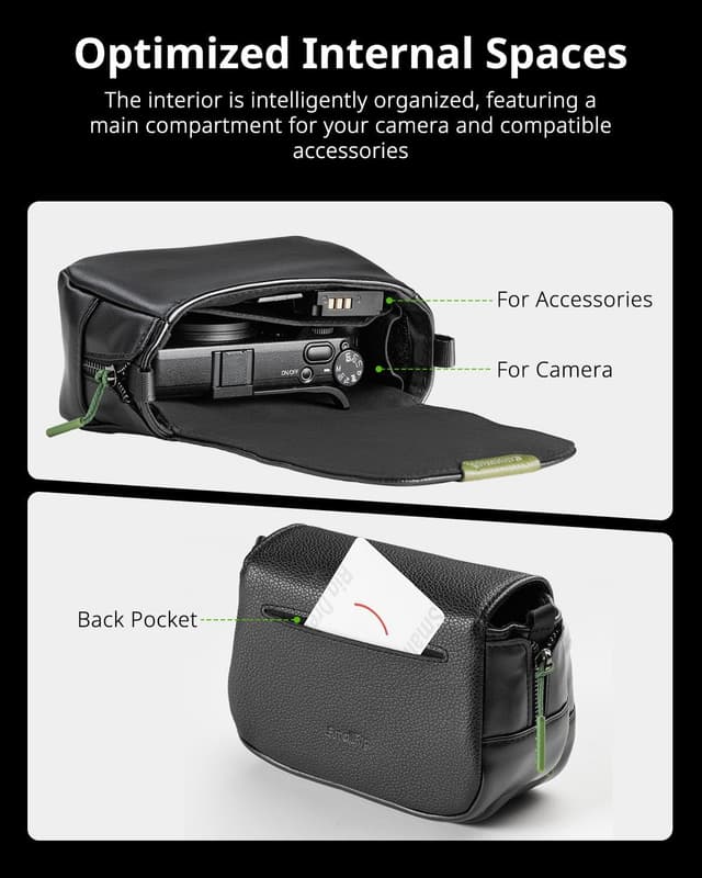 Detalle 2 de SmallRig 5673 Borsa per fotocamera compatta con chiusura magnetica e supporto a tracolla per Ricoh GR Series (nero)