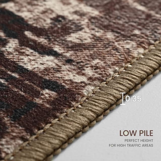 Thumbnail 5 de Ompaa 8x10 Brown Area Rug, Machine Washable