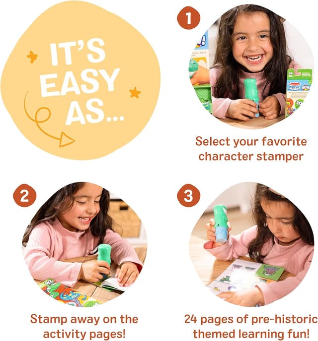 Detalle de Melissa & Doug Sticker Wow Stempel-Set Dinosaurier mit Nachfüllset (500 Sticker) – ab 3 Jahren