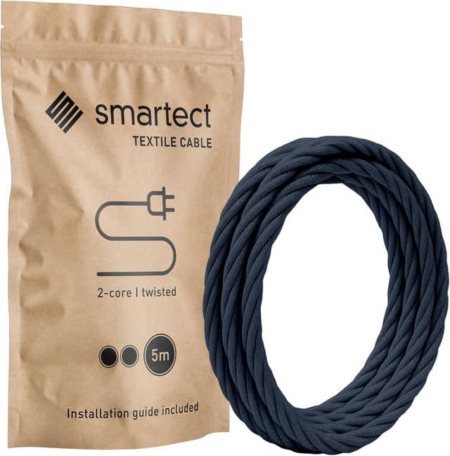 Detalle de smartect Cable Textil Trenzado 5 m 2x0,75 mm²