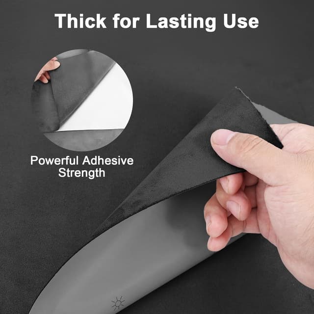 Thumbnail 3 de RadiantDecor Premium Black Suede Wrap 17x70 inch