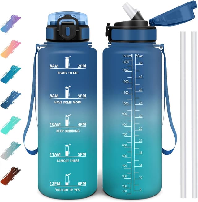 Detalle de Motswedi borraccia 1500 ml con cannuccia, motivazionale senza BPA