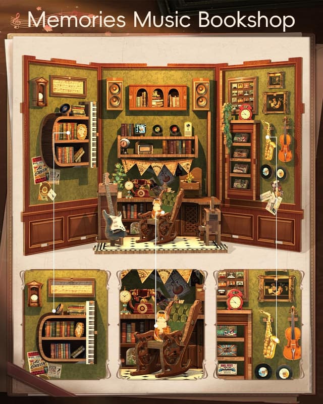 Thumbnail 2 de CUTEBEE Book Nook Kit puzzle 3D lumineux