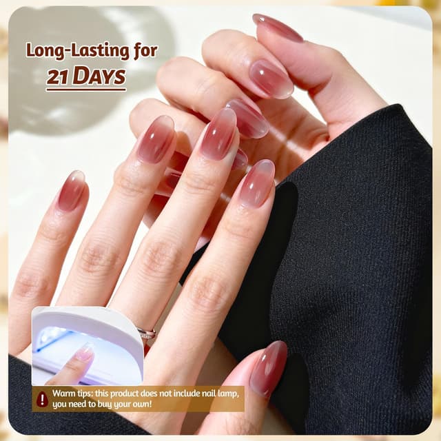 Detalle de JODSONE Set 10 colori Gel Base 3 in 1 con Top Coat: kit nail art jelly per manicure fai da te