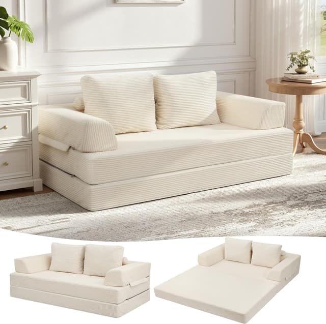 Detalle de MeMoreCool Boneless Sofa Bett aus Cord Sofa