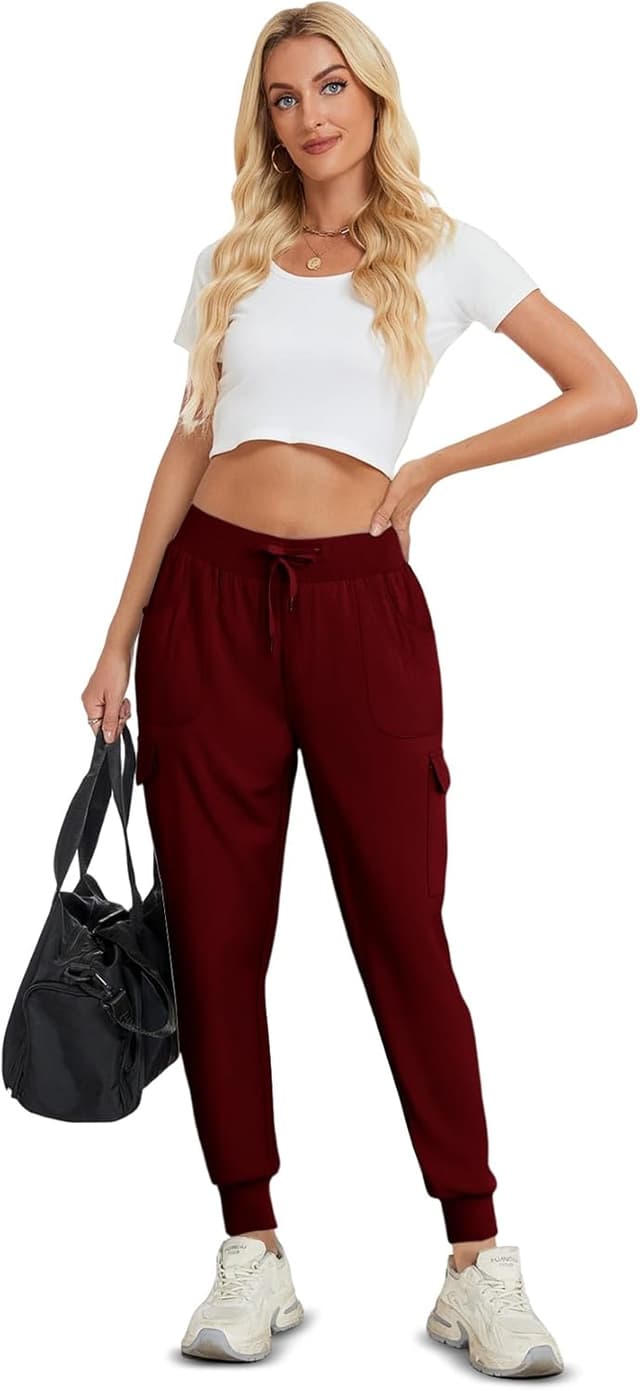 Detalle 2 de KISSMODA Women’s lightweight hiking cargo joggers (quick-dry, elastic waist)