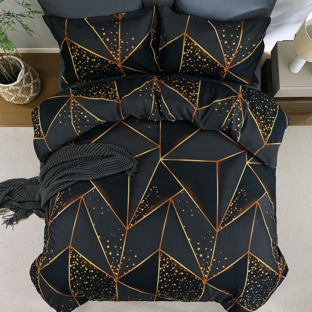 Detalle 2 de DJY Double Geometric Double Duvet Cover Set (200x200cm) – 3-Piece with Hidden Zipper
