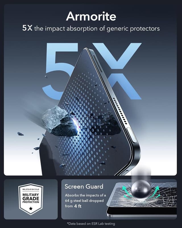 Thumbnail 6 de ESR Armorite Paper-Feel Schutzfolie (2 Stück) für iPad Pro 11 Zoll M5/M4 – matt, Anti-Glare, 9H