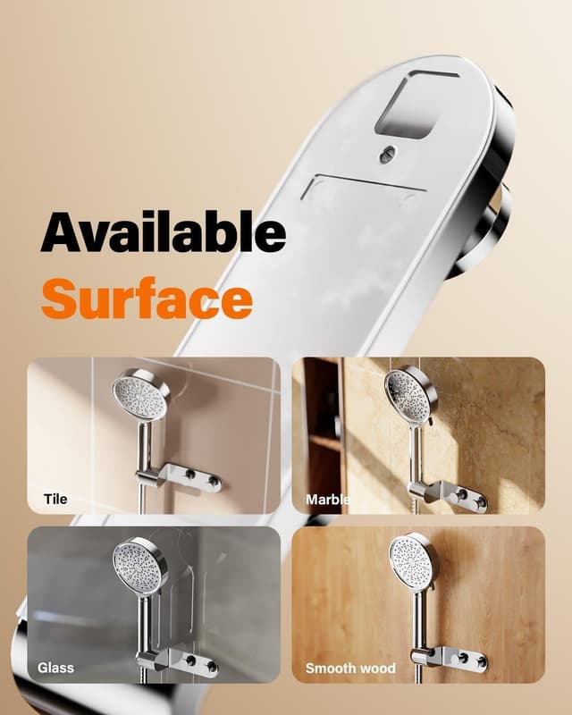 Detalle 2 de Cobbe Shower Head Holder 360° chrome mount