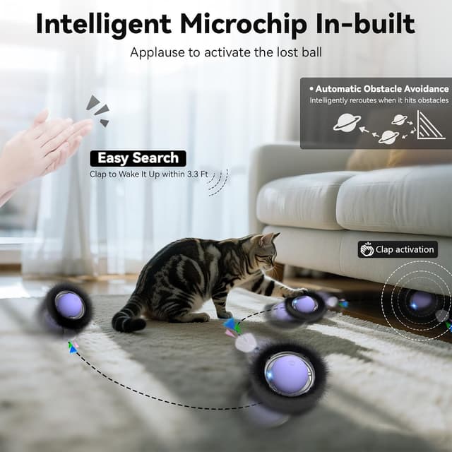 Thumbnail 5 de GoldenSun Interactive Smart Moving Ball Kitten Toy