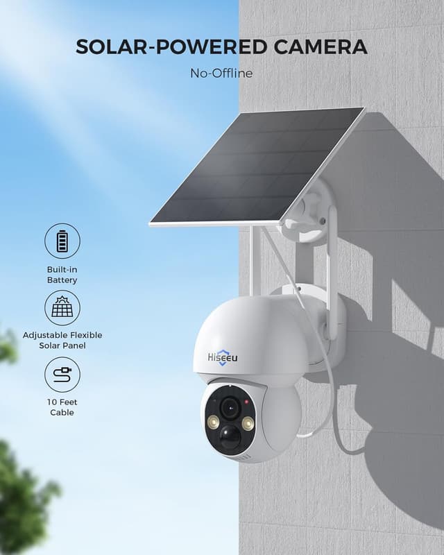 Detalle 2 de Hiseeu Solar Camera 4MP Wireless Outdoor