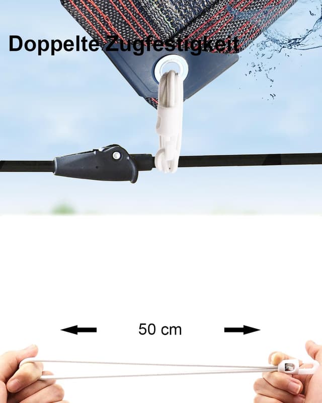 Detalle de Spannwummi mit Haken 25 cm, 50 Stück