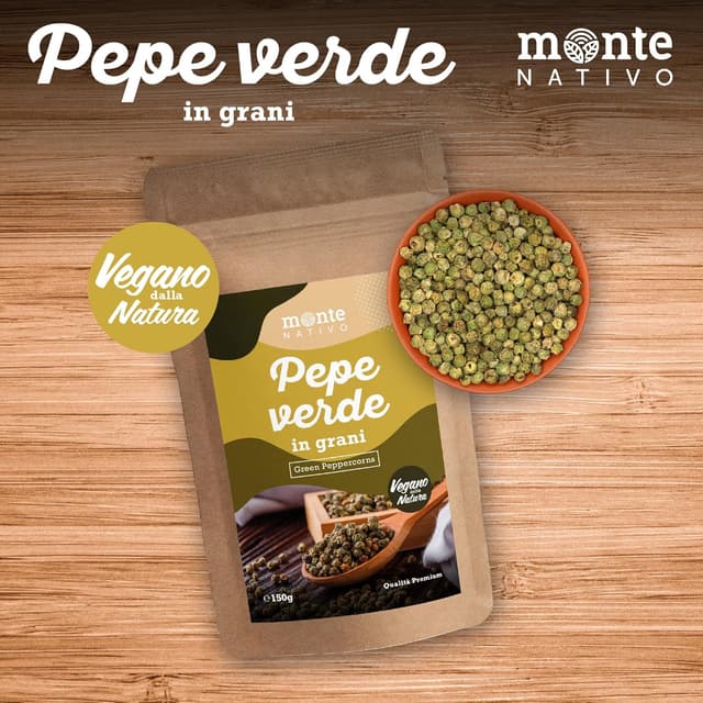 Detalle de Grani di Pepe Verde Monte Nativo (150 g) di Grani di Pepe verde: spezie essiccate per un tocco vivace e fresco