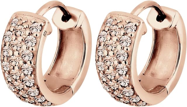 Detalle de Elli Creolen Elegant mit Kristallen rosé