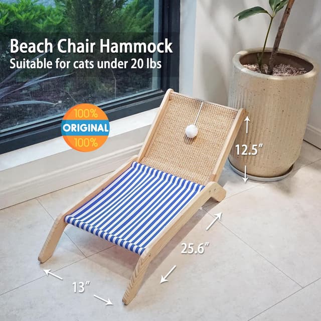 Thumbnail 1 de PETKARAY Beach Chair Cat Hammock 20 lb