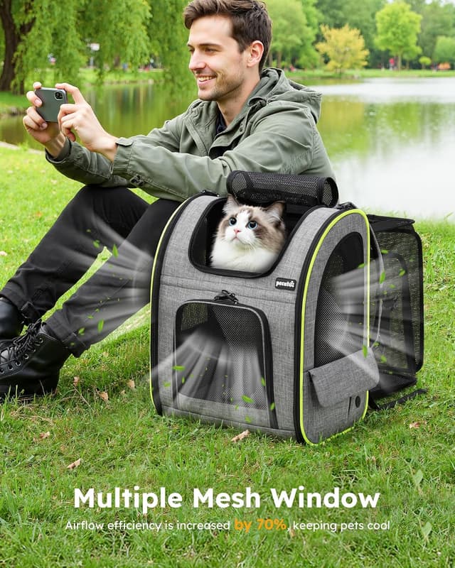 Thumbnail 6 de pecute Cat Carrier Dog Backpack Expandable 68cm