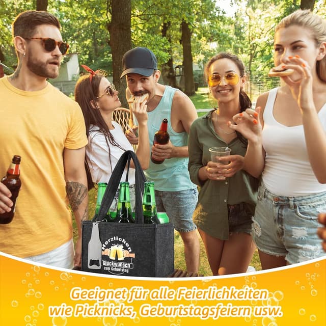 Thumbnail 6 de WenmthG Männerhandtasche aus Filz für 6 Flaschen