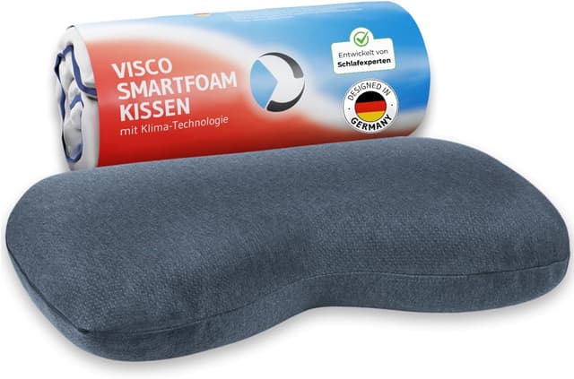 Detalle de NuMOON Nacken-Kissen QuickDry mit Memory-Foam-Wellnesskern (55x40x12 cm) für Seitenschläfer & Rückenschläfer