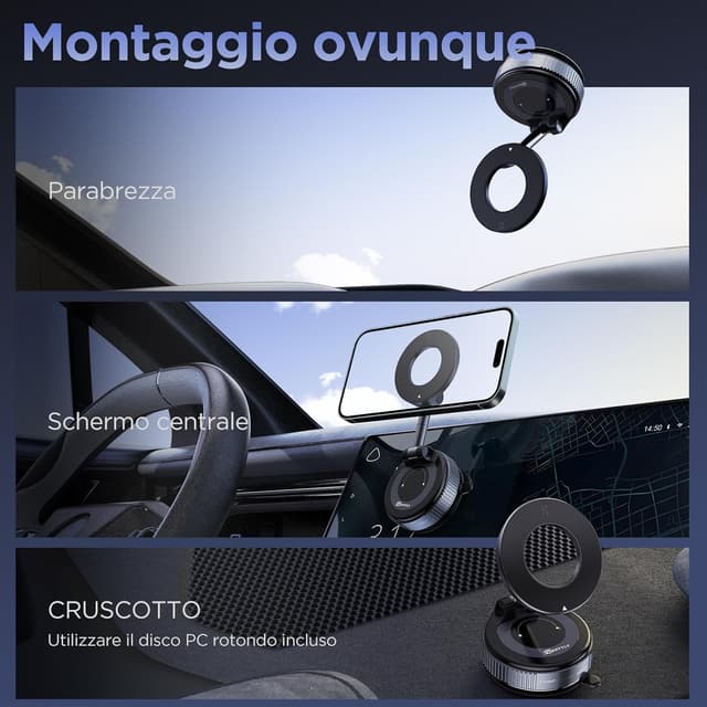 Thumbnail 5 de MSXTTLY Vmag-S1 supporto magnetico auto per iPhone e Android