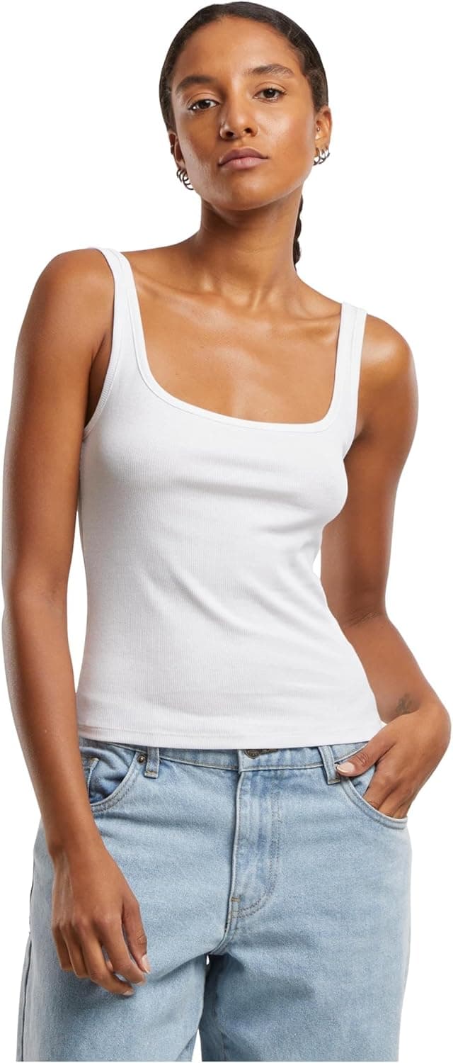 Detalle 2 de Urban Classics Wide-Neck-Top Damen 2er Pack Schwarz