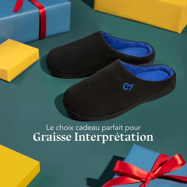 Thumbnail 2 de VeraCosy Chaussons mémoire forme homme bicolore