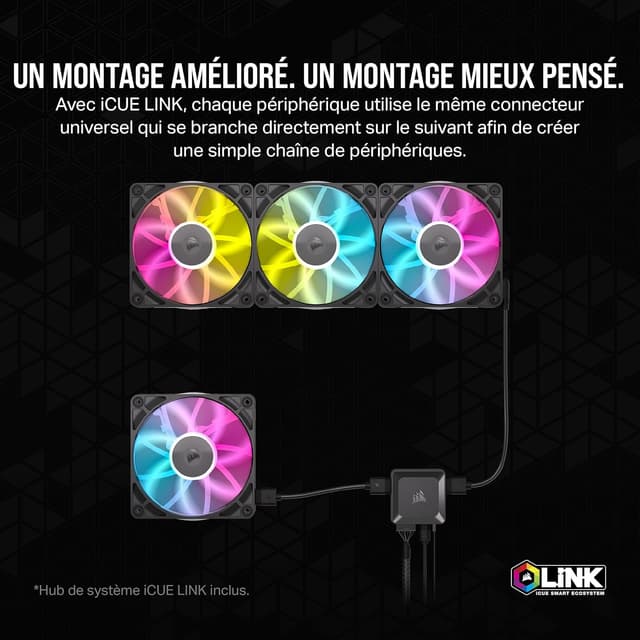 Thumbnail 3 de CORSAIR iCUE LINK RX120 Ventilateurs 120 mm x3
