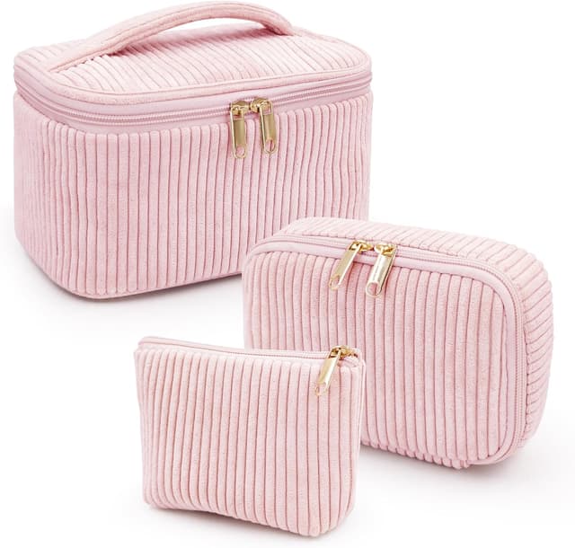 Detalle de beifon 3er Set Kosmetiktaschen & Kulturbeutel mit Blumenmuster – in 3 Größen