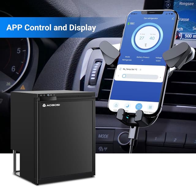 Detalle de AAOBOSI 65L Campervan Fridge Freezer (12V) with APP Control