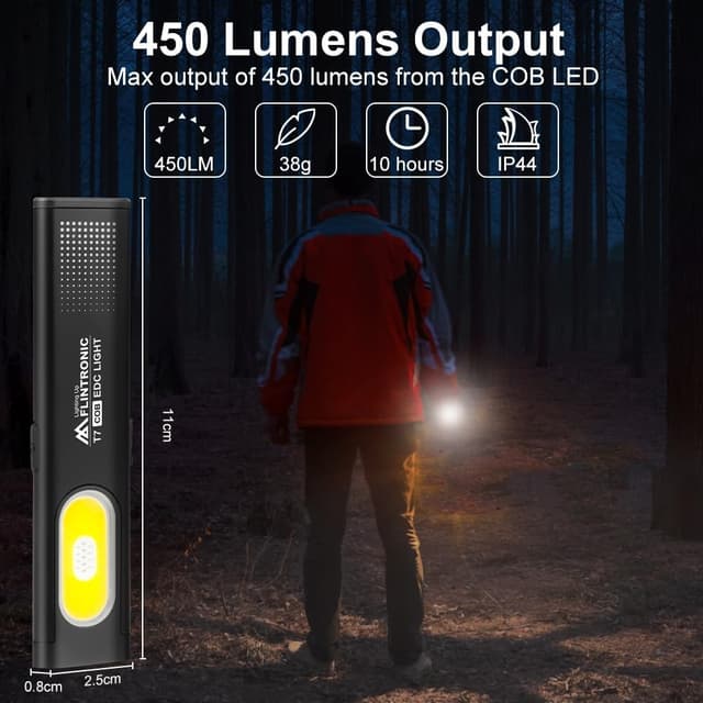 Detalle de flintronic Mini Torcia Piatta 450 lumen