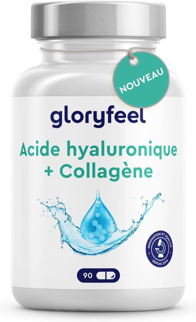 Detalle de Collagene Type 1 & 3 + Acide Hyaluronique (90 capsules) — Collagène hydrolysé, vitamines A & C, biotine, zinc & sélénium