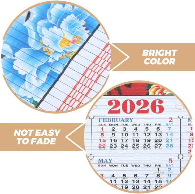 Thumbnail 6 de DIYEAH 2026 Year of the Horse Chinese wall calendar hanging scroll (76 x 31cm)