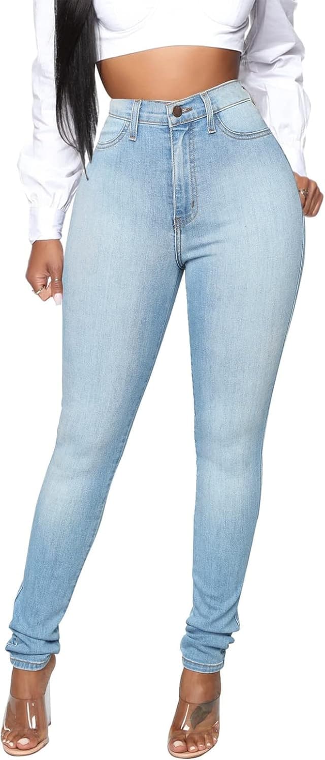 Thumbnail 6 de KUNMI Womens Classic High Waisted Skinny Stretch Jeans with Butt Lifting Fit