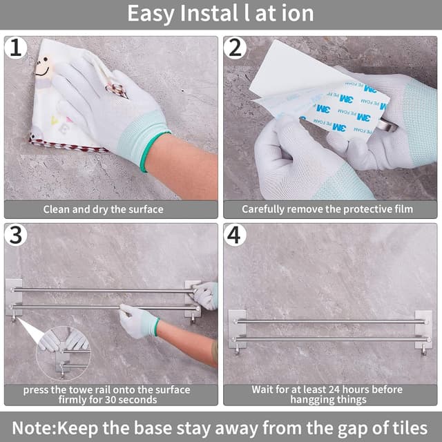 Detalle 2 de JS Handtuchhalter 60 cm aus Edelstahl