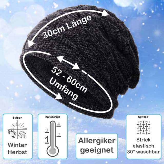 Thumbnail 1 de Compagno Beanie gefüttert Einheitsgröße 52 cm 🧣