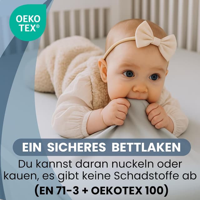 Detalle 1 de Bisoo Spannbettlaken 55x90 wasserdicht