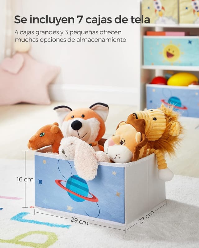 Detalle de SONGMICS Estantería Infantil con 7 Cajas de Tela