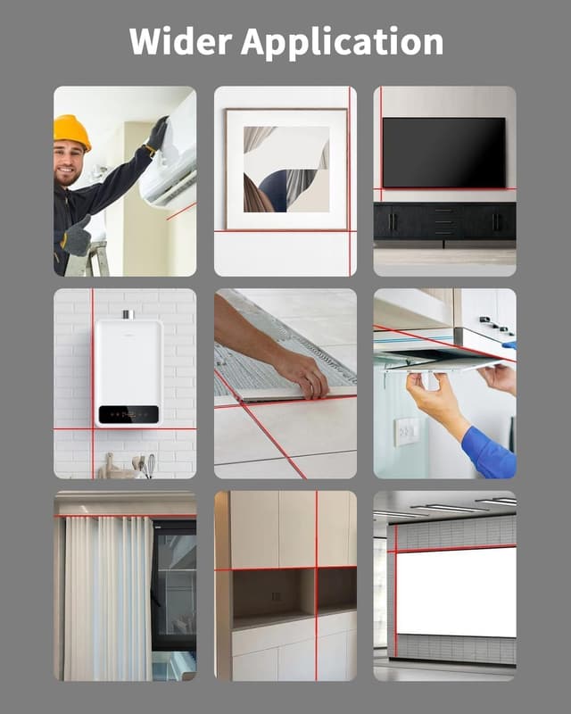 Detalle de Tyrry Livella Laser 4 in 1 con ventosa elettronica a vuoto, raccogli polvere per trapano e supporto a parete