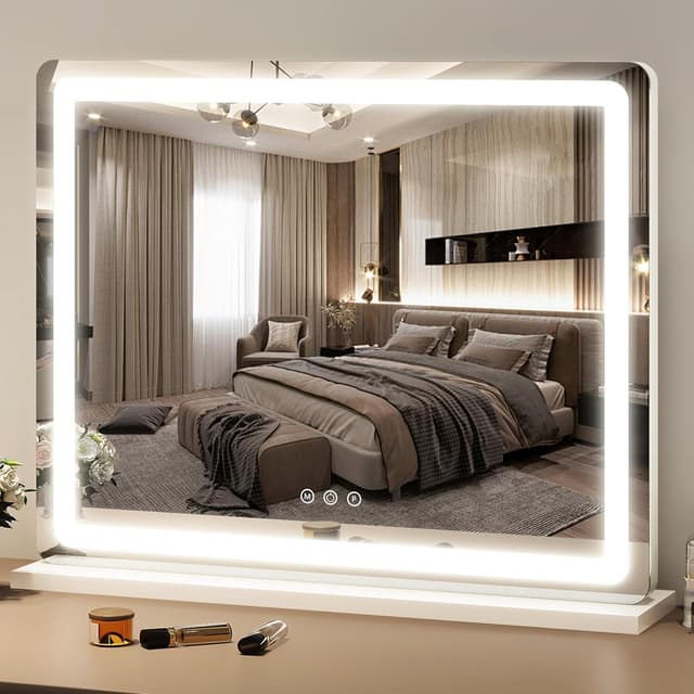 Detalle de FENNIO 23" x 18" Vanity Mirror with Lights (LED) — 3 Color Modes & Adjustable Brightness