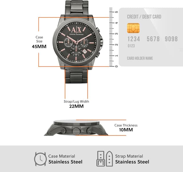 Thumbnail 2 de Armani Exchange Reloj cronógrafo 45 mm, 50 m