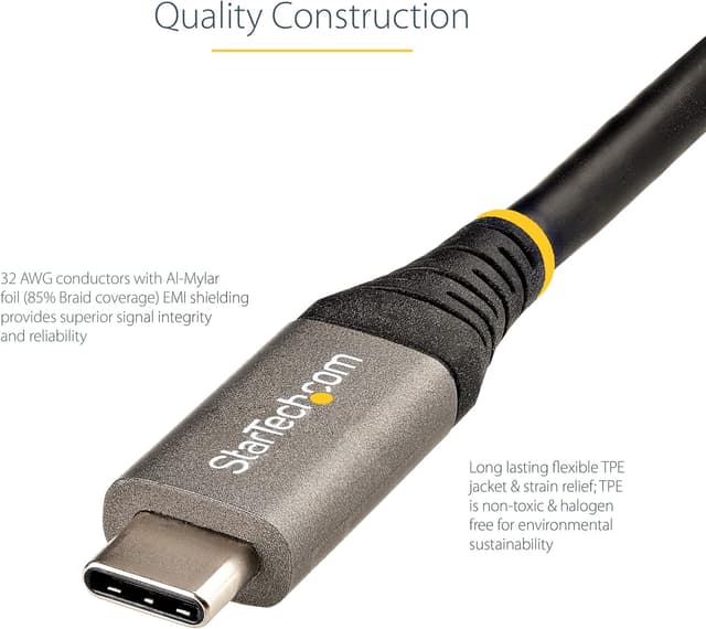 Detalle de StarTech.com USB-C-zu-USB-C-Kabel 1 m (10 Gbps, USB-IF zertifiziert) USB31CCV1M