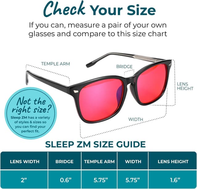 Detalle de Sleep ZM Blue Light Blocking & Light Sensitivity Glasses with 8 Lens Types