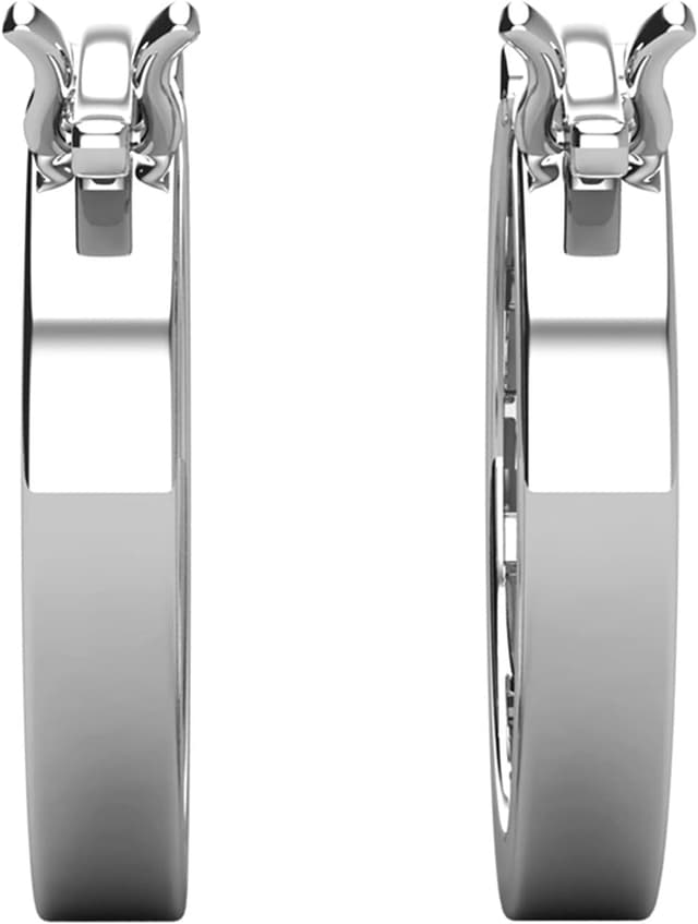 Detalle de Hoop Loop Earrings in 18K White Gold with Sparkling Crystal & Gift Box