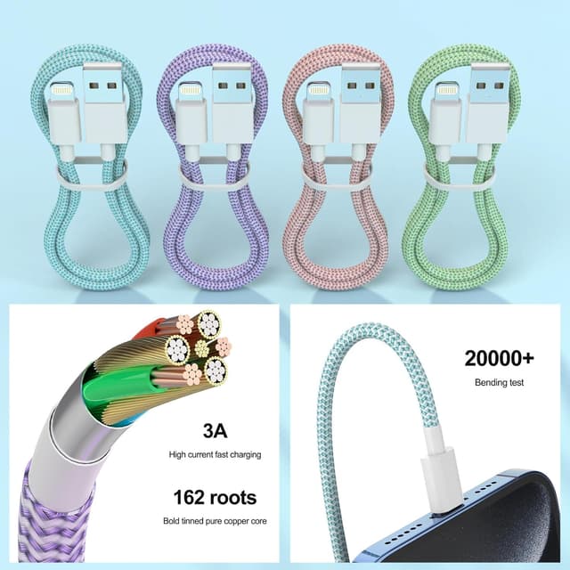 Thumbnail 4 de iPhone Charger Cable 6ft MFi Certified 4-pack