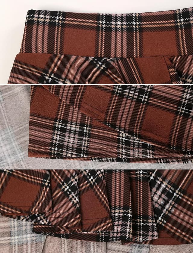 Detalle de DJT Mädchen Basic Mini-Skater-Rock mit integrierten Shorts und elastischem Bund