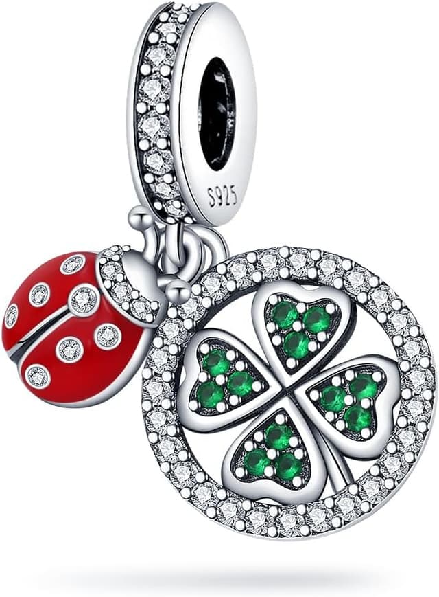 Detalle 1 de FLUFLO Charm-Anhänger Damen aus 925 Sterling Silber mit Zirkonia, kompatibel mit europäischen Armband-Charms