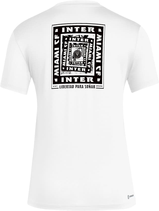Detalle de adidas Women’s Inter Miami CF Local Warp Pre-Game Short Sleeve T-Shirt (Regular Fit)