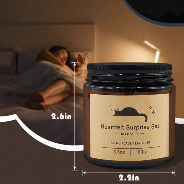 Detalle de Candle Gift Set for Women (Cozy Home Set) with Aromatherapy Candles & Comfortable Eye Mask