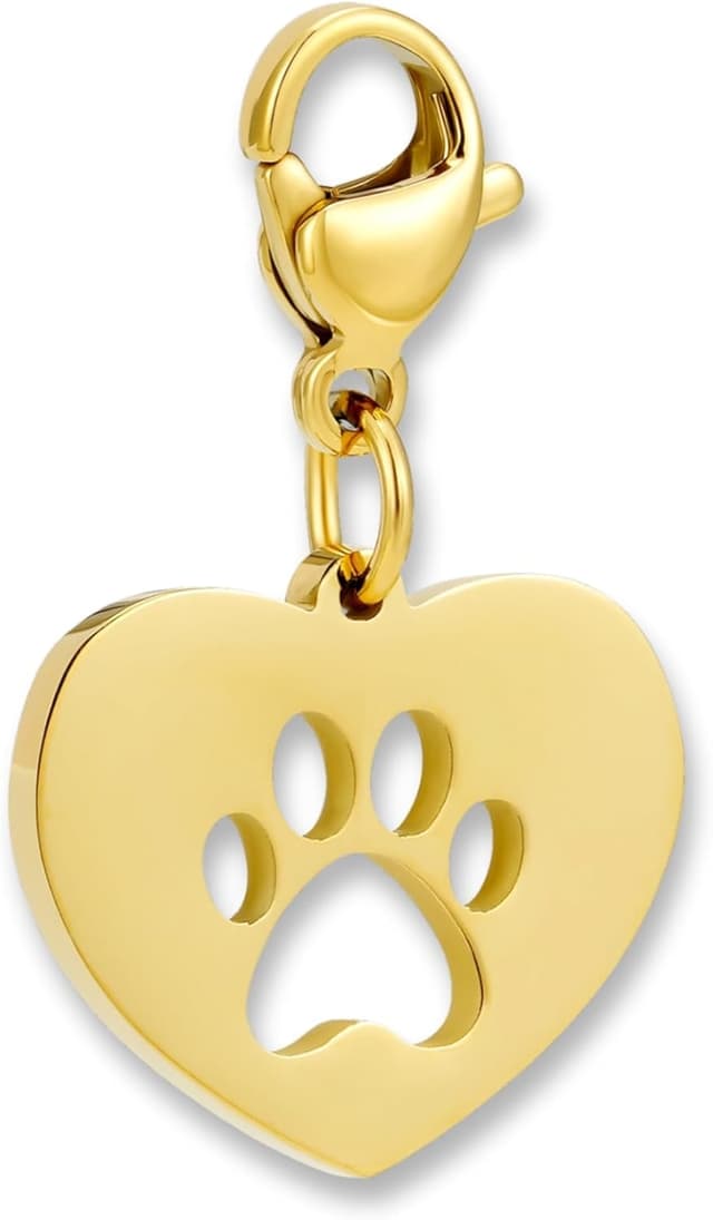 Thumbnail 6 de Pendentif charm à fermoir mousqueton en acier inoxydable 316L (ou plaqué or 18 carats) pour bracelets à breloques