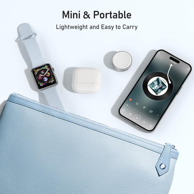 Detalle de Elebase for Apple Watch 11 Charger (5W) – USB-C magnetic wireless charging adapter