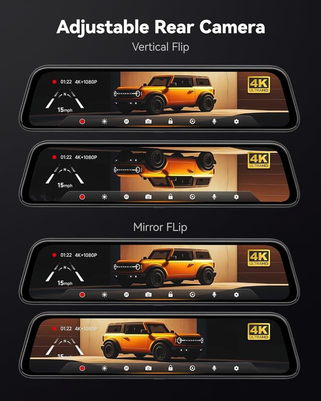 Thumbnail 6 de WOLFBOX G840S 12" Spiegel-Dashcam mit 4K & Rückfahrkamera (5,8‑GHz WiFi) und GPS